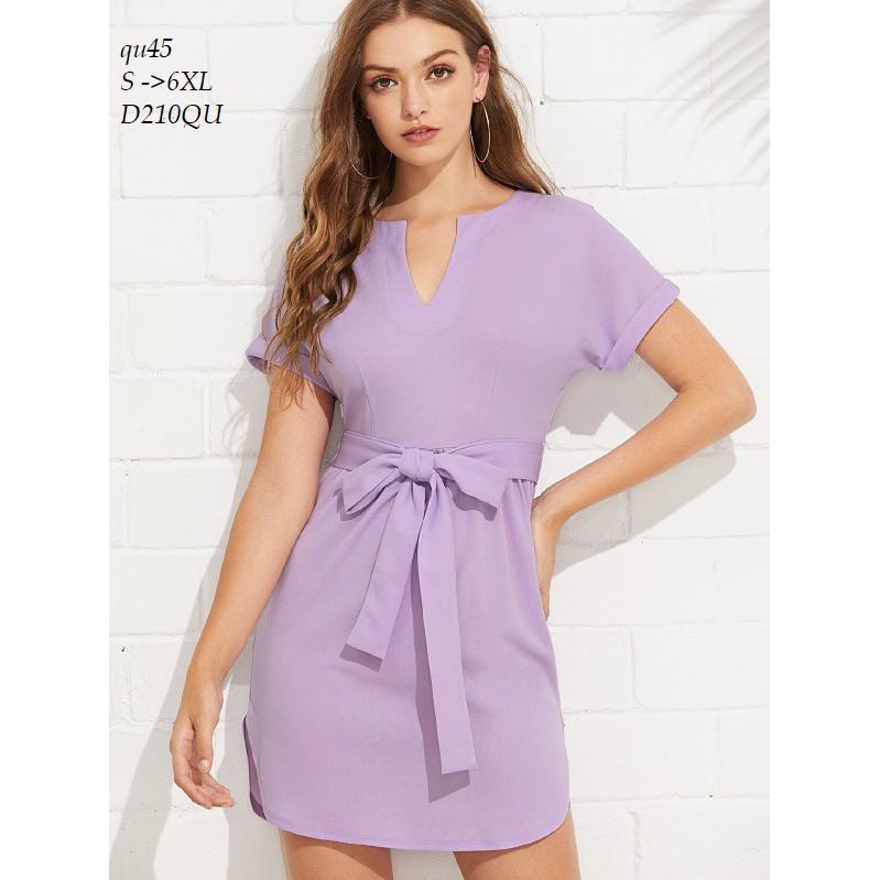 DRESS133 ĐẦM LAI BẦU THẮT NƠ EO