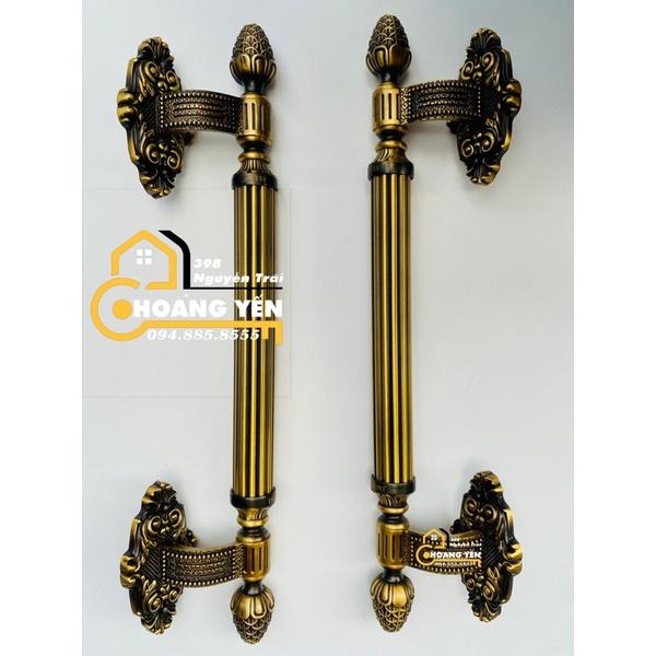 Tay nắm cửa bằng đồng ngả EL, tay nắm cổng bằng đồng cho cửa cổng gỗ, sắt, nhôm kính 46 và 60cm