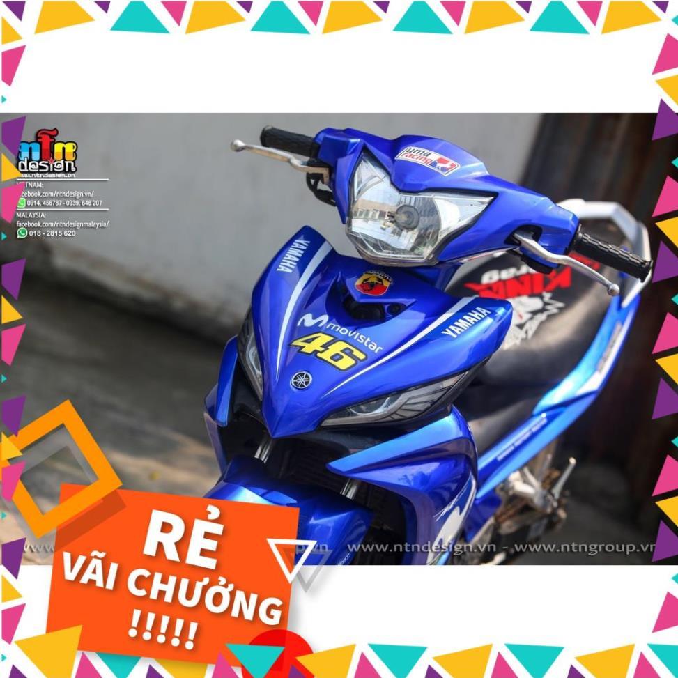 Tem Rời Exciter 135 Mẫu Movistar Trắng Xanh