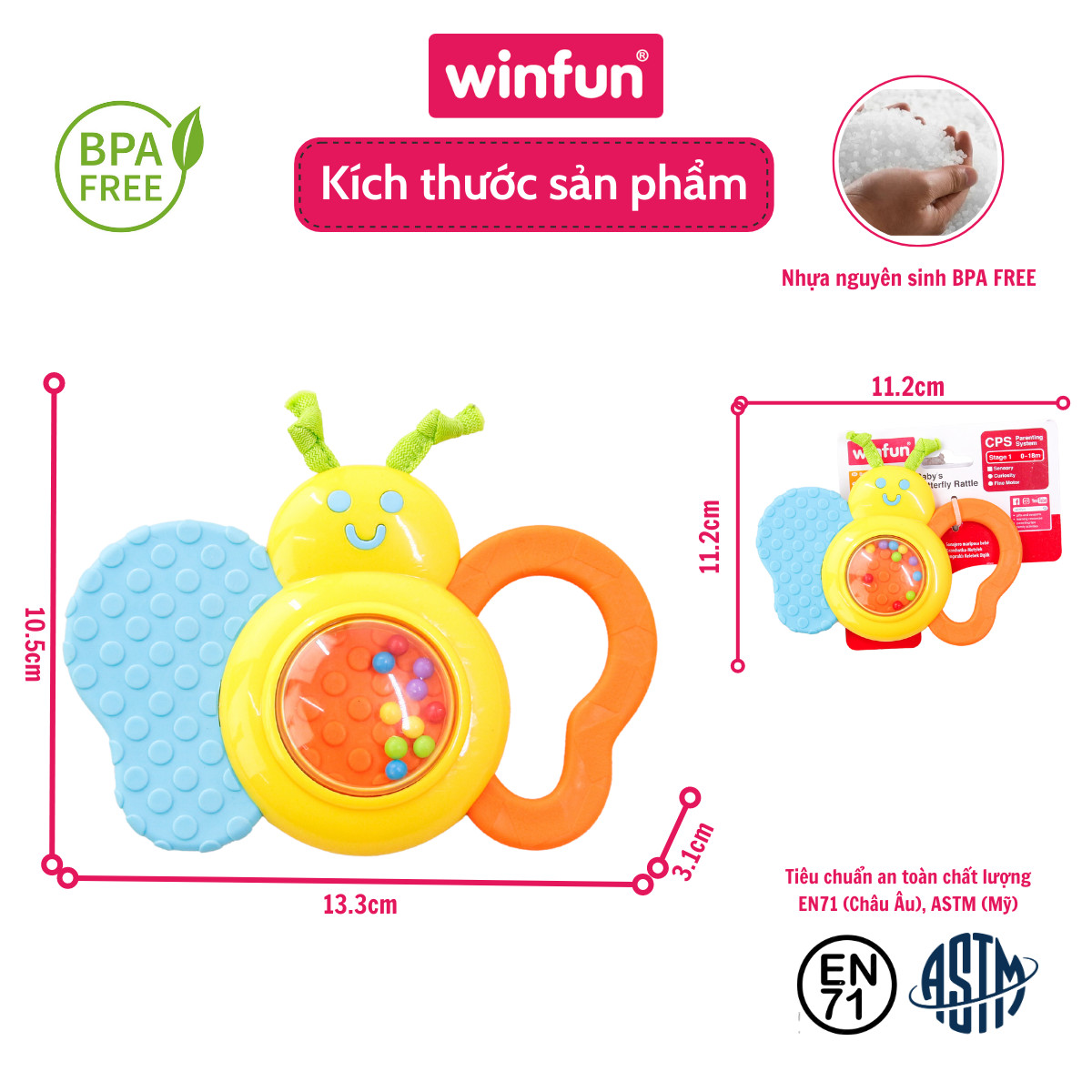 Xúc xắc cầm tay hình con bướm Winfun WF0183