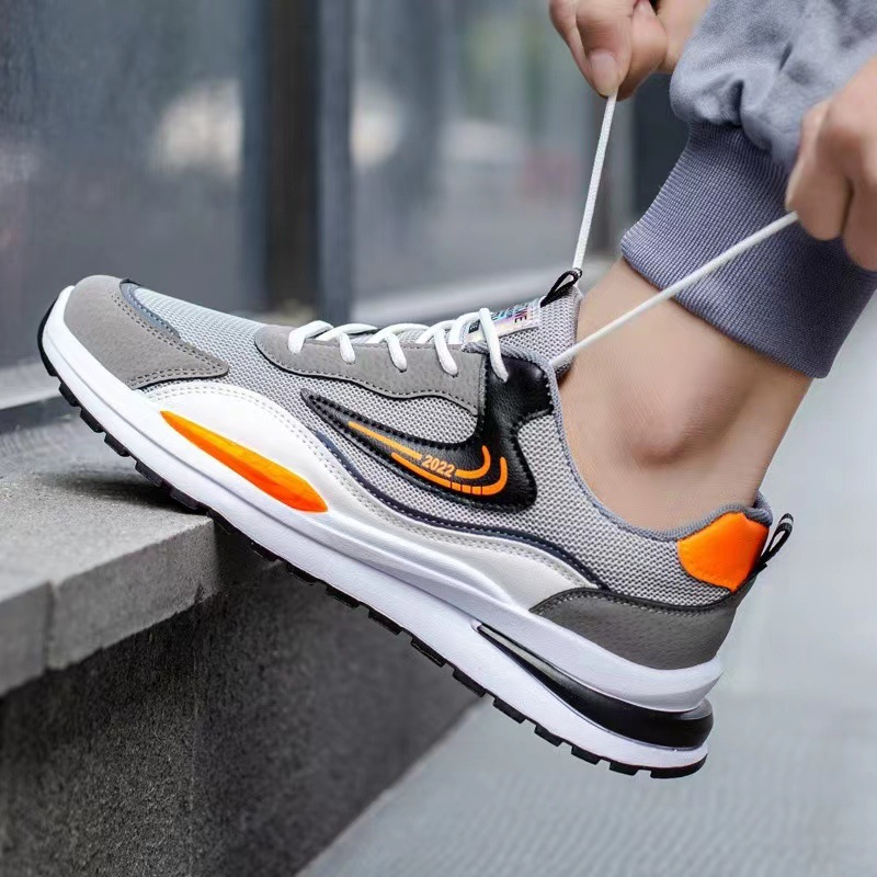 Giày Thể Thao Nam AZARA- Sneaker Màu Xám - Đen, Giày Thể Thao Chạy Bộ, Thể Dục, Đi Chơi, Thoải Mái, Thoáng Khí - G5301