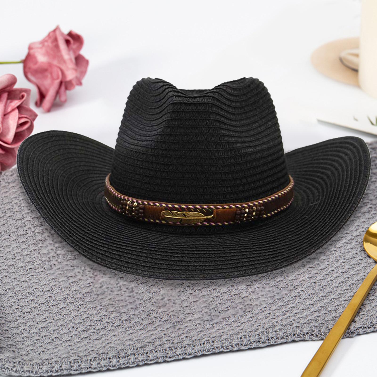 Cowboy hat Women Hats for Beach Unisex Costume Clothes Accessories Black