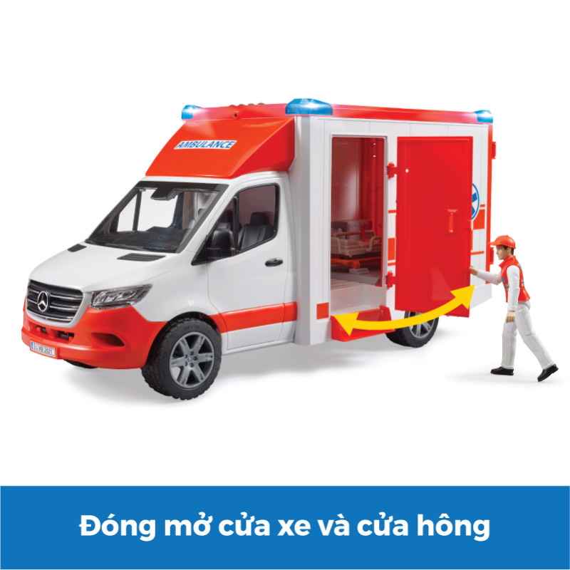 Đồ Chơi BRUDER Xe Cấp Cứu Mercedes Benz  Và Nhân Viên Y Tế BRU02676