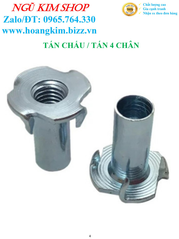 TÁN CHẤU _ TÁN 4 CHÂN M4, M5, M6, M8