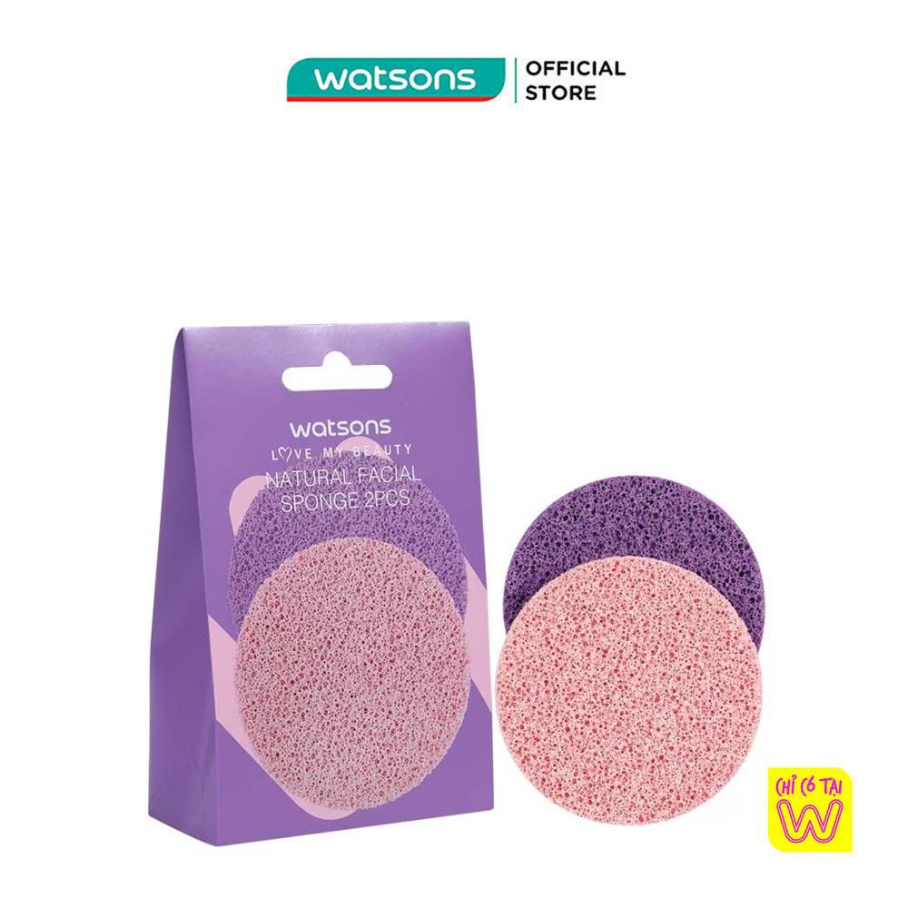 Mút Rửa Mặt Watsons Natural Facial Sponge 2s