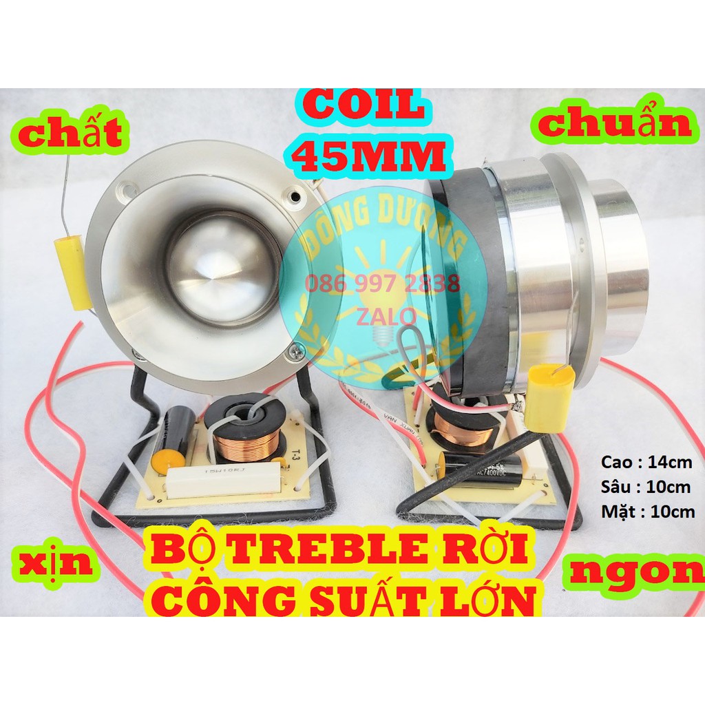 TRỌN BỘ LOA TREBLE RỜI CÔNG SUẤT LỚN COIL 45MM - LOA TĂNG TRÉP