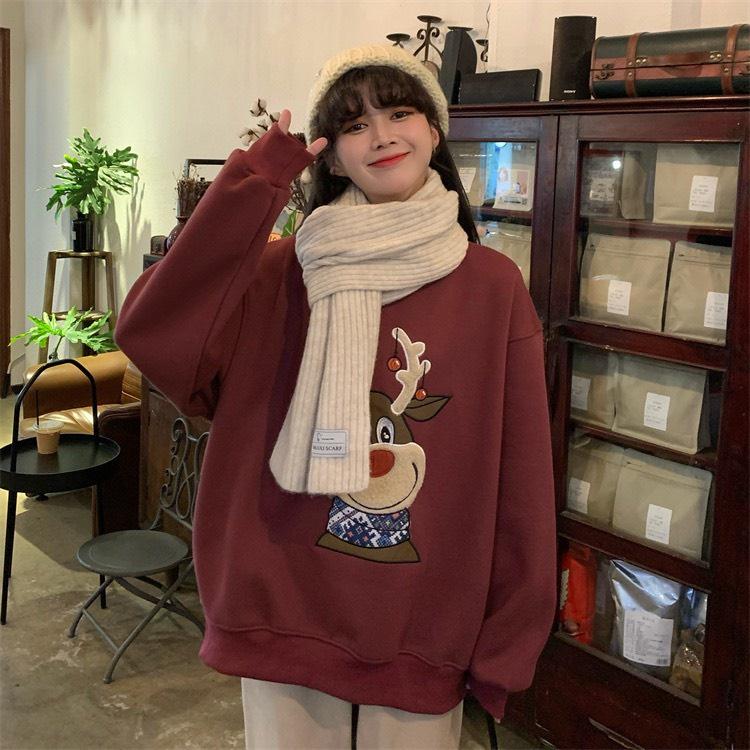 Áo Sweater Nỉ Noel Hình In Tuần Lộc