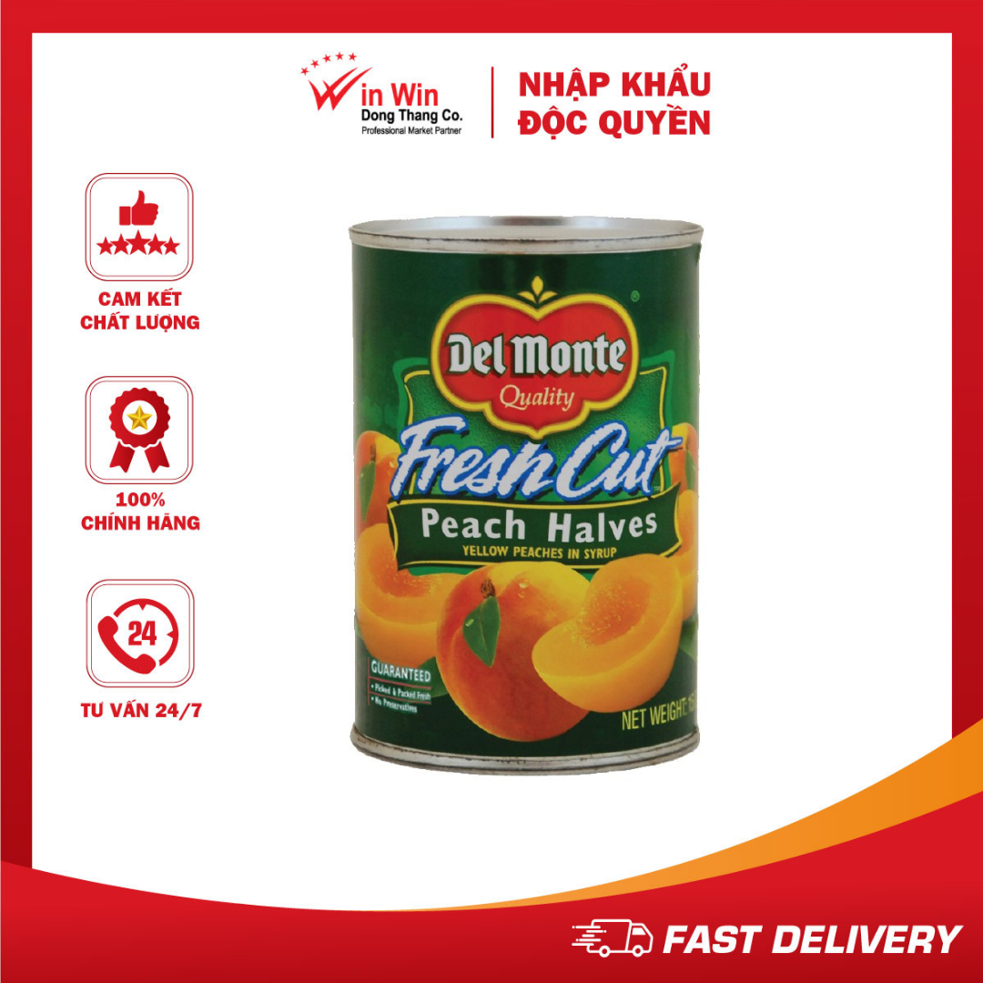 Đào Ngâm Đường Del Monte 420g (Thương Hiệu Mỹ - SX Nam Phi) - Date: 15/07/2024