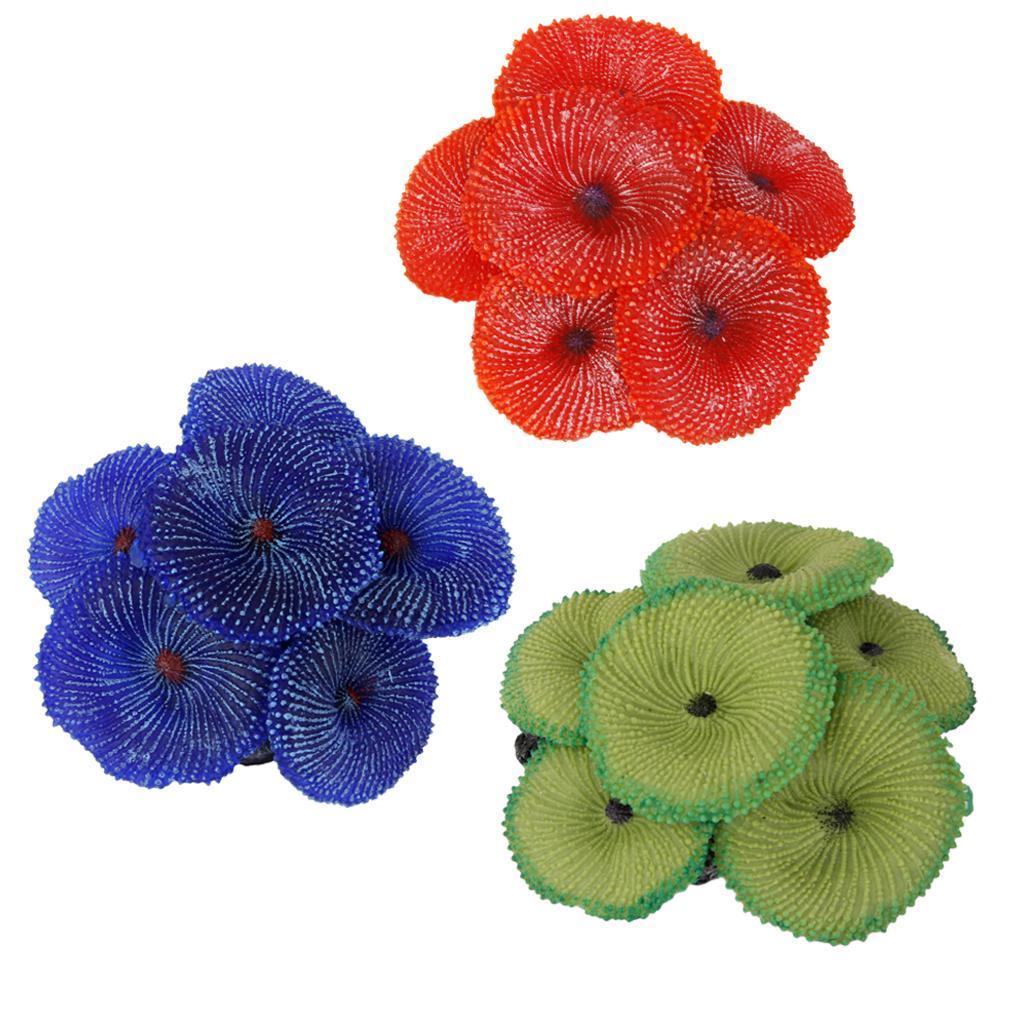 2 pcs Plastic Aquarium Decor Tank Decoration Ornament Coral Green,Red