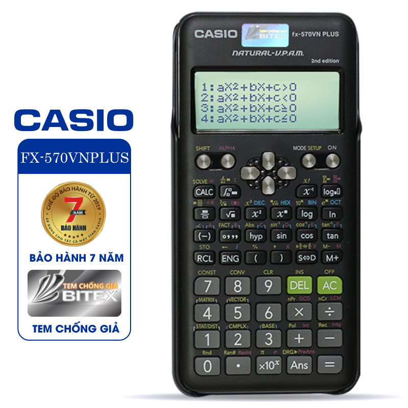 Máy tính Casio FX-570VN PLUS, Bảo hành 7 năm - Hàng chính hãng Bitex