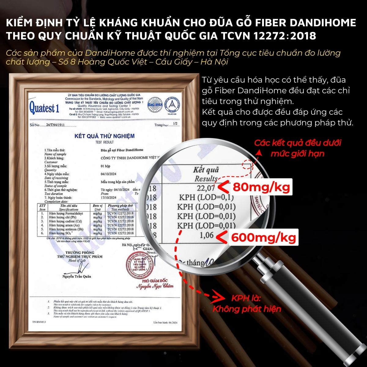 Đũa gỗ fiber mật độ cao DandiHome dùng được trong máy rửa bát - Bảo hành 3 năm