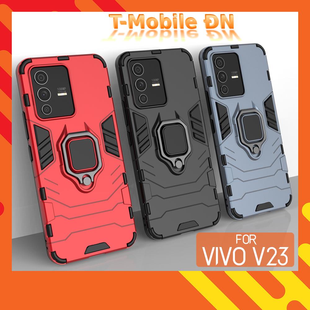Ốp lưng dành cho Vivo V23 chống sốc iron man kèm nhẫn iring Bảo vệ camera và chống xem video tiện lợi