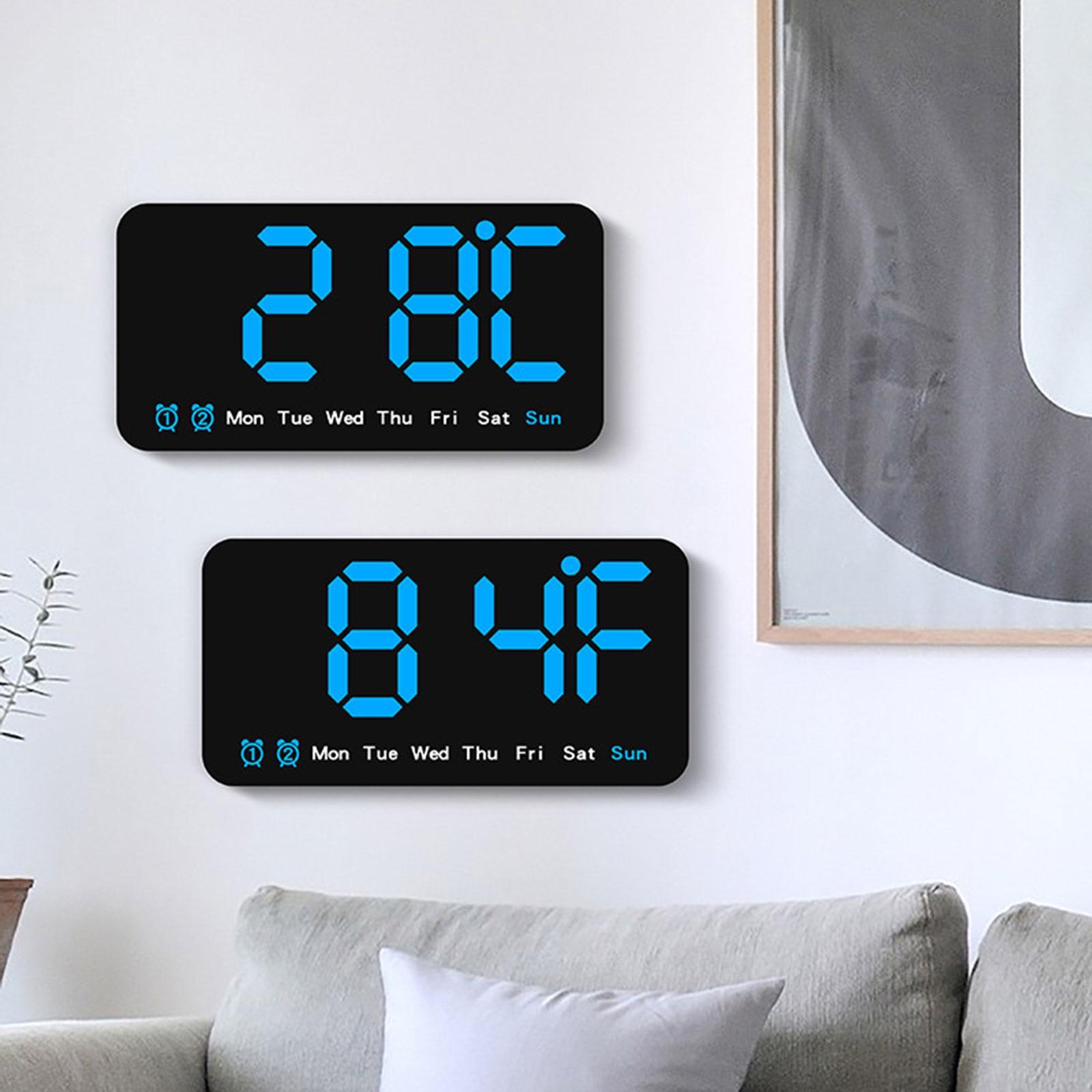 LED Desktop Alarm Clock Desk Digital Clock Table Dimmer Large LED Clocks Wall Clock Electronic Clock for Bedroom Office Adult