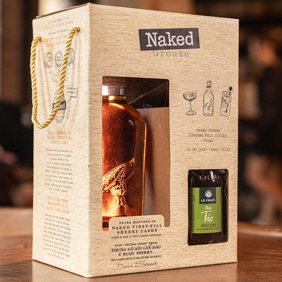 SET Rượu The Naked Grouse Blended Scotch Whisky 40％ 0.7L+ 2 nước trái cây 250ml