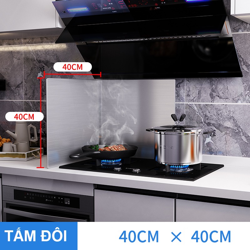 Tấm Chắn Gió Bếp Chống Văng Dầu Mỡ Chất Liệu Inox 304 Chắc Chắn Bền Đẹp, Chắn Gió Hiệu Quả - Hàng Chính Hãng Home Basics