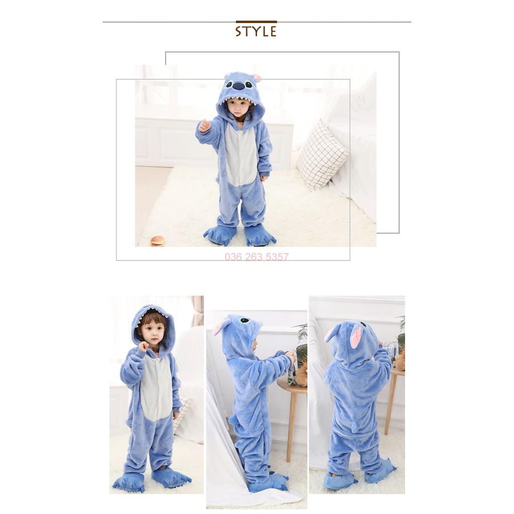 Bộ Đồ Thú Stitch Xanh ️  ️ Bộ đồ thú Stitch Xanh Trẻ Em - Hàng Cao Cấp Loại 1