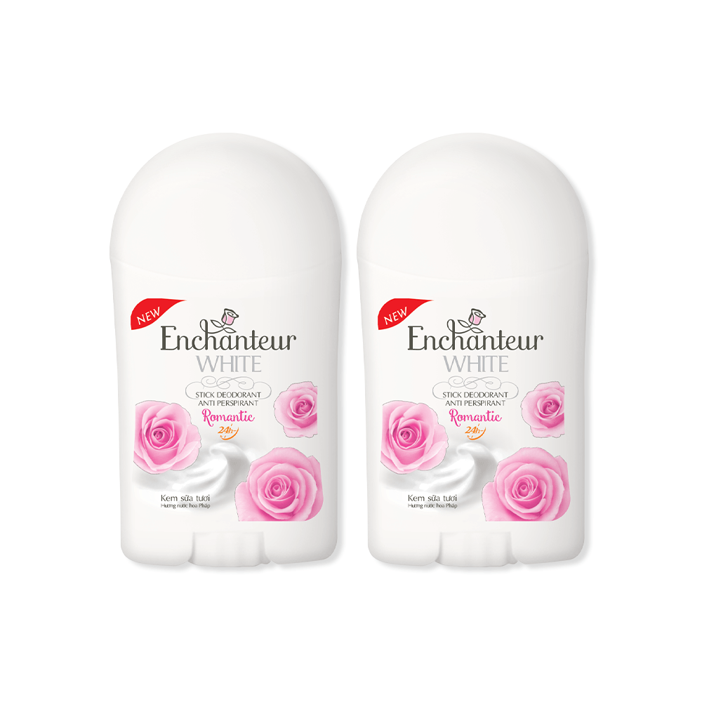 Combo 2 Sáp khử mùi trắng da Enchanteur Romantic 40g/chai