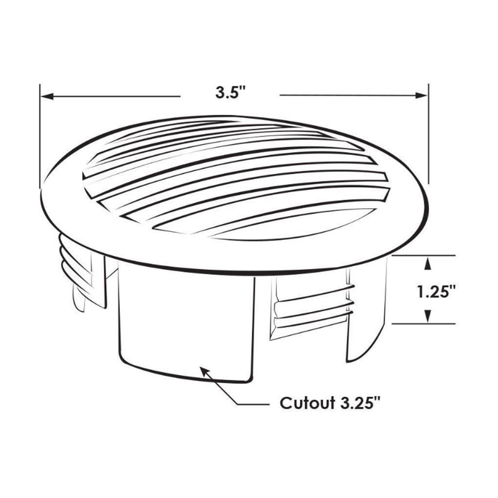 3Pcs 3" RV Marine Boat 316 Stainless Steel Round Air Flow Vent 81932SS-