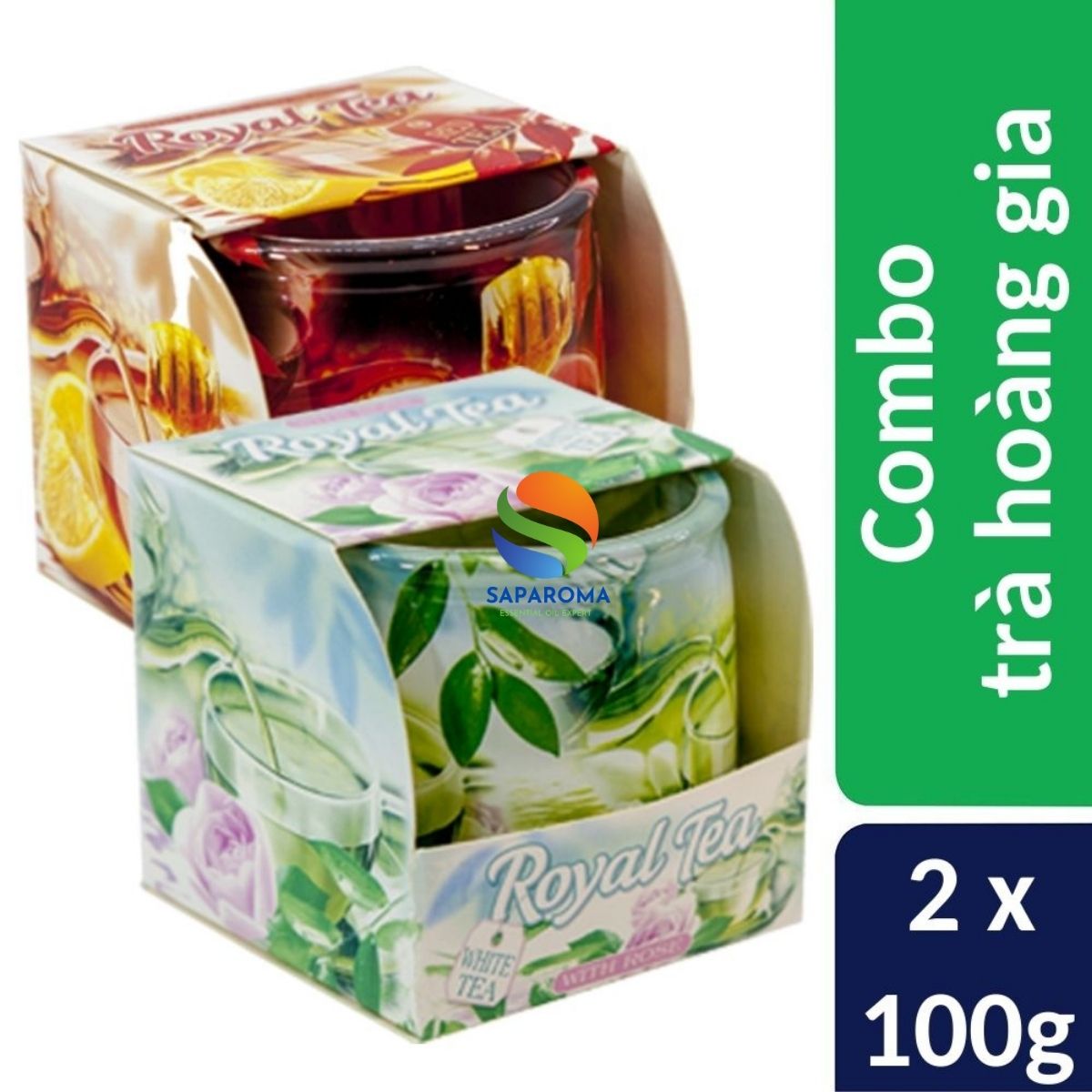 Combo 2 ly nến thơm tinh dầu Bartek Royal Tea 100g - trà hoàng gia, nến trang trí, thơm phòng, thư giãn, hỗ trợ khử mùi