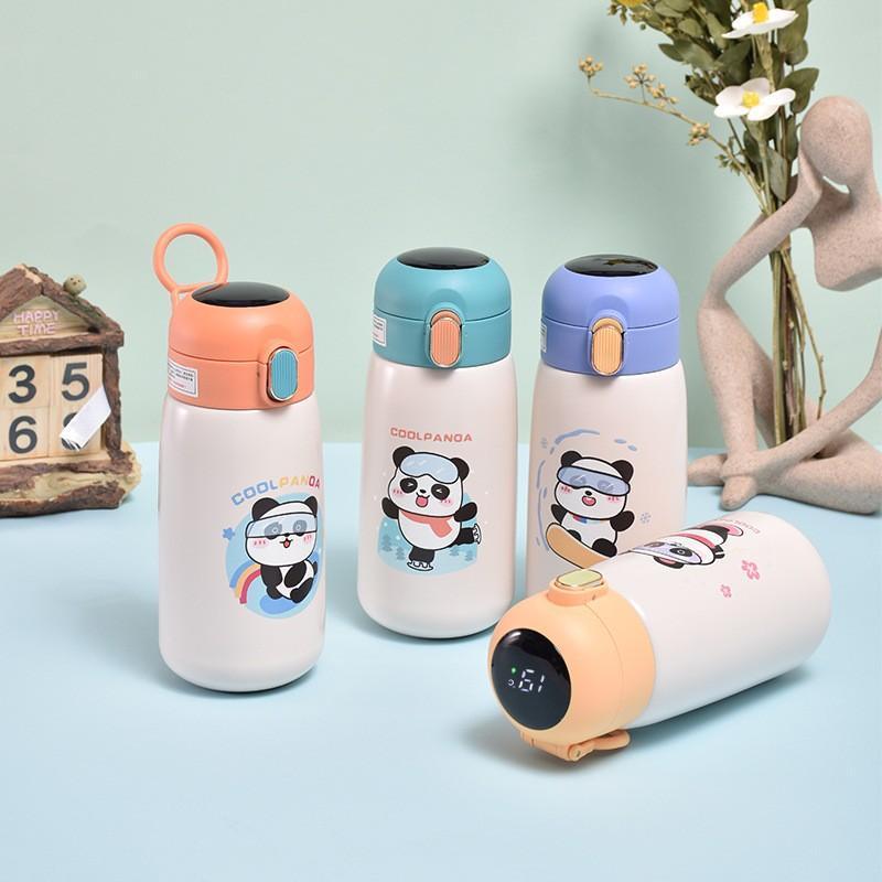 [GDSG235] Bình giữ nhiệt mini siêu cute COOL PANDA có ống hút silicon 420ml bình nước giữ nhiệt