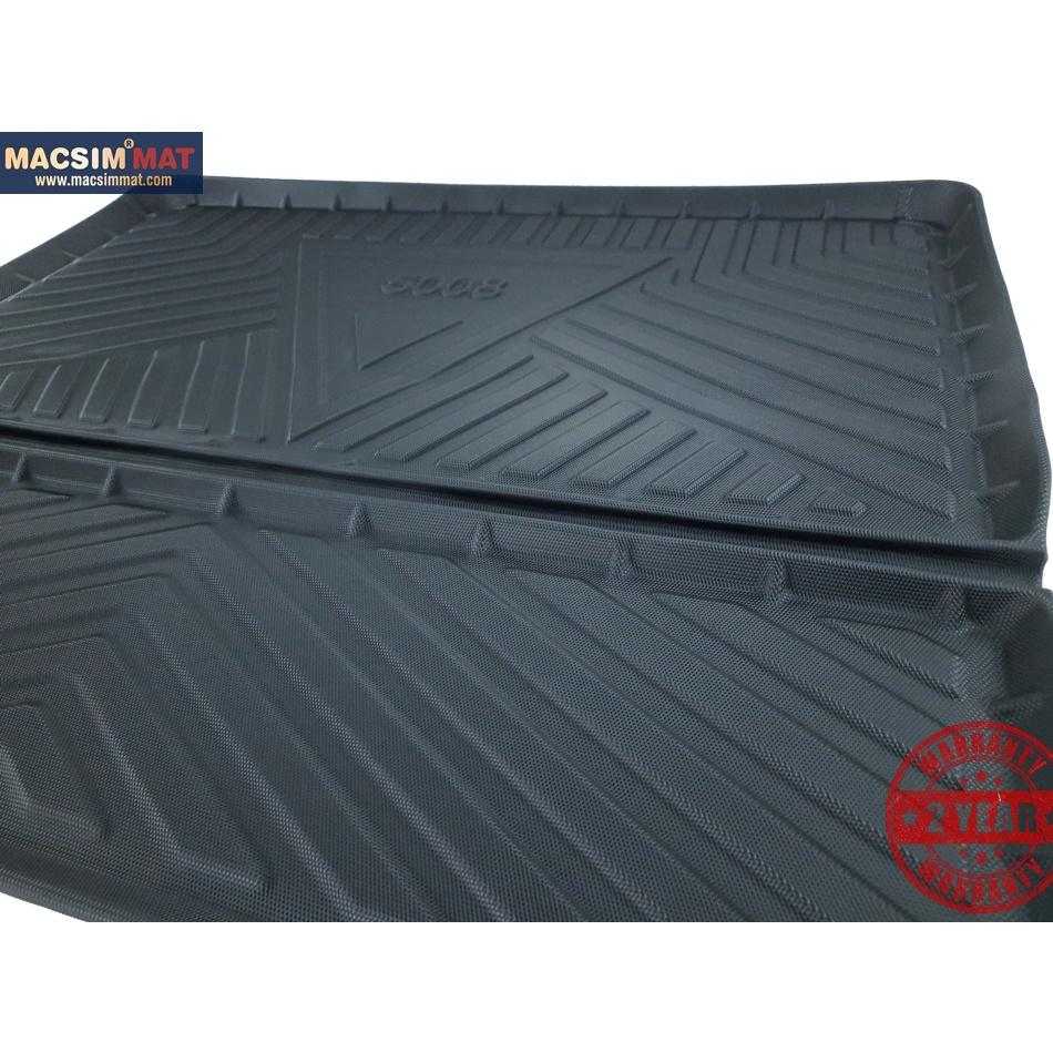 Thảm lót cốp xe ô tô Peugeot 5008 2013-2015 nhãn hiệu Macsim chất liệu TPV cao cấp màu đen