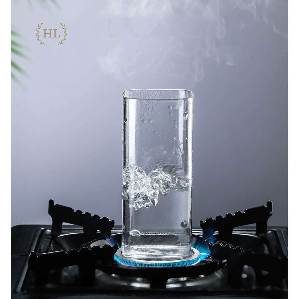 CỐC VUÔNG THUỶ TINH CHỊU NHIỆT | CỐC THỦY TINH VUÔNG MORNING CHỊU NHIỆT BOROSILICATE | CỐC VUÔNG CAO DECOR