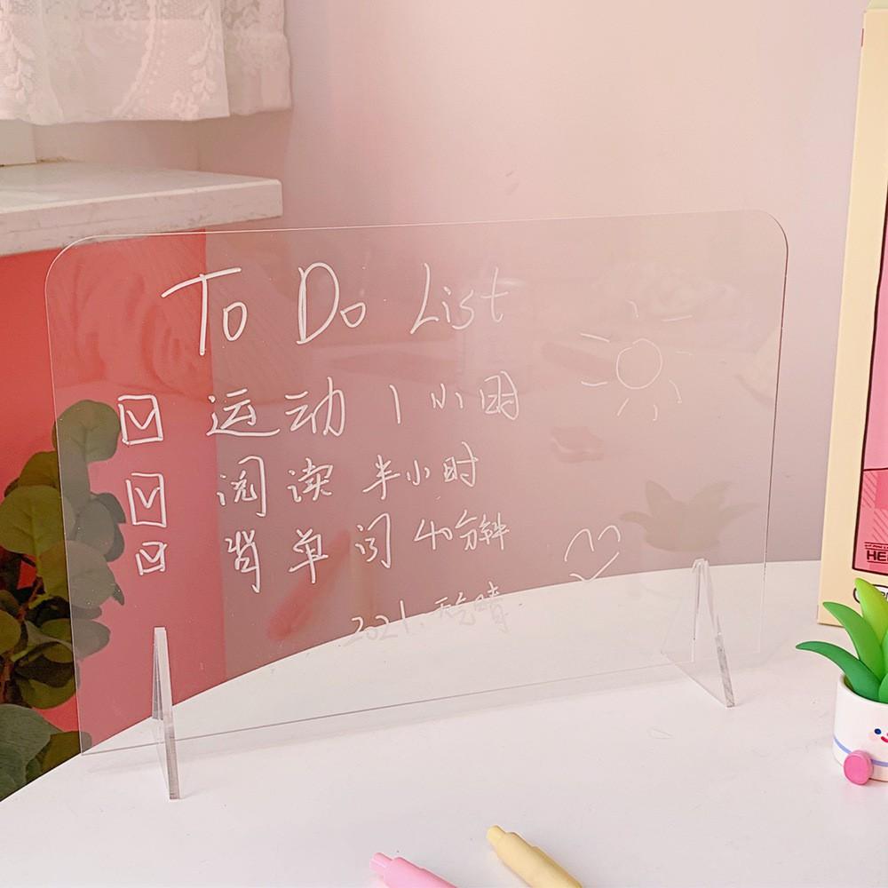 Bảng ghi chú trong suốt để bàn chất liệu nhựa mica để note lịch làm việc có thể tẩy xóa tiện lợi Bobia