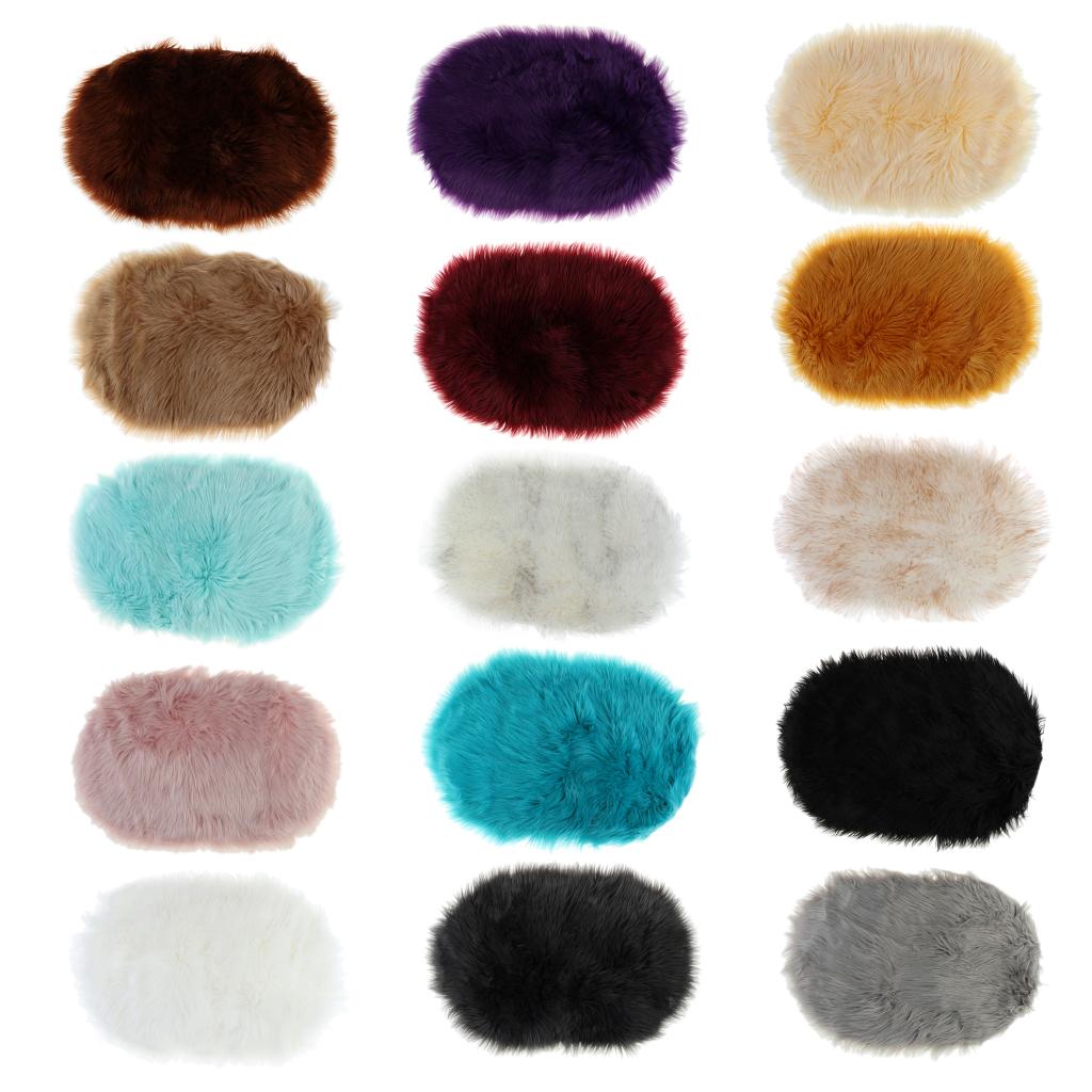 Faux Wool Area Rugs Bedside Floor Mat Plush Sofa Cover Seat Pad