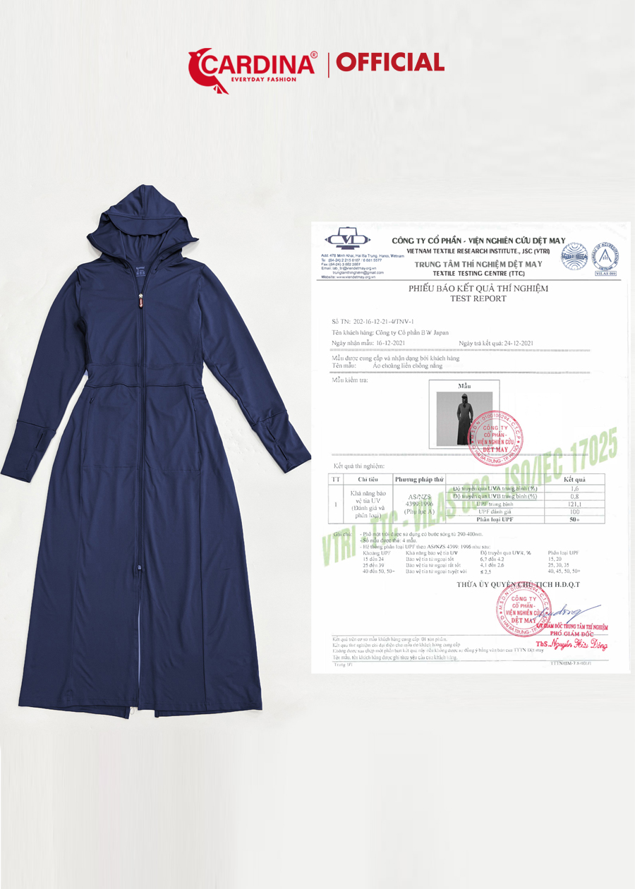 Áo Choàng Chống Nắng CARDINA 2 Lớp Chất Thun Lạnh 1BC