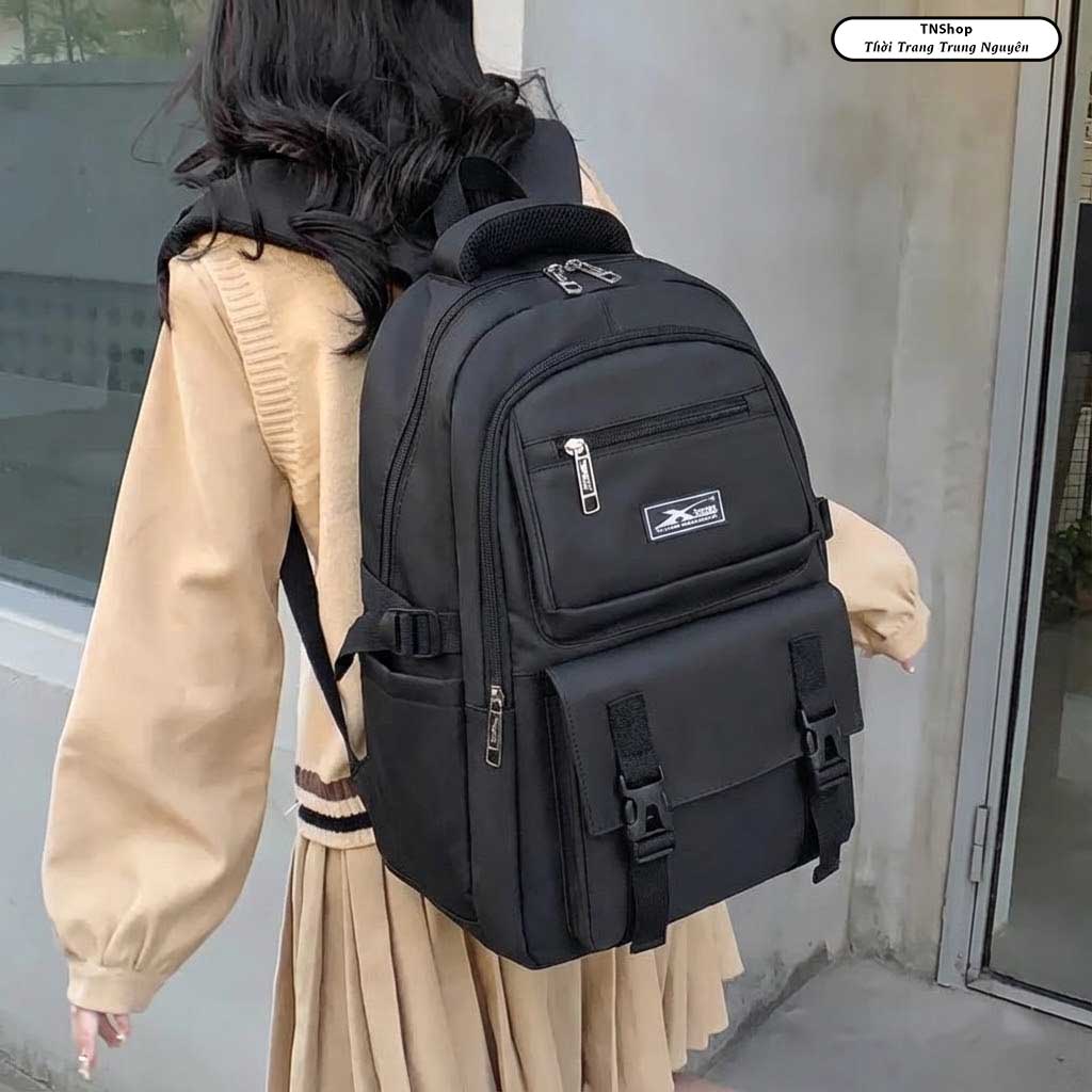 Balo Học Sinh Cấp 2 Cấp 3 Xbags Black Blue XB 3203 - Balo Thời Trang, Vải Chống Nước Bền Đẹp, Nhiều Ngăn Tiện Lợi, Nam Nữ Đều Dùng Được