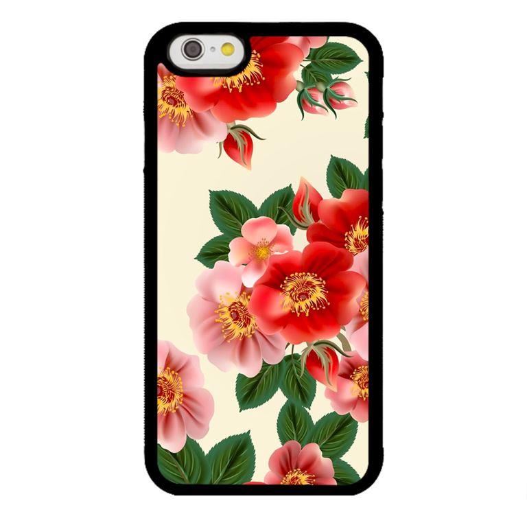 Ốp lưng dành cho Iphone 6s Hoa Đỏ Nền Trắng 2 - Hàng Chính Hãng