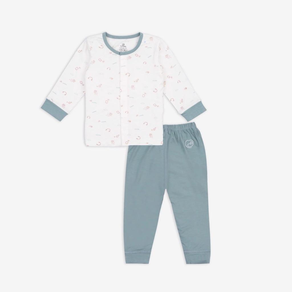 Bộ dài tay cài giữa Bu, Bubaby Bambus 0m - 9m