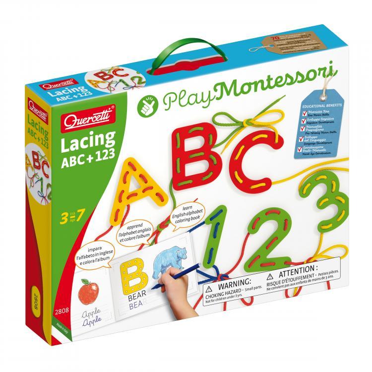 Trò chơi xâu dây và học ABC 123 Quercetti - Montessori 2808