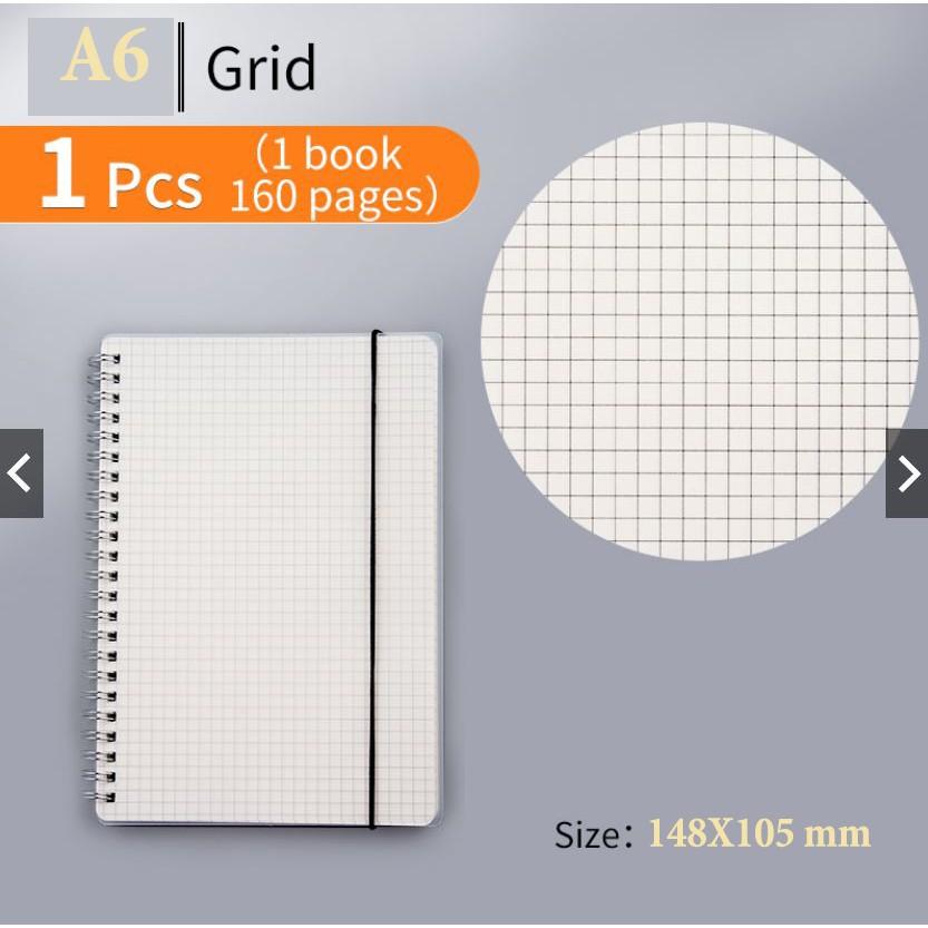 Sổ Plas A5 B5 sổ tay lò xo bìa lá 80 tờ có đường kẻ cho viết nhật ký ghi chú, vở bài tập tiện dụng