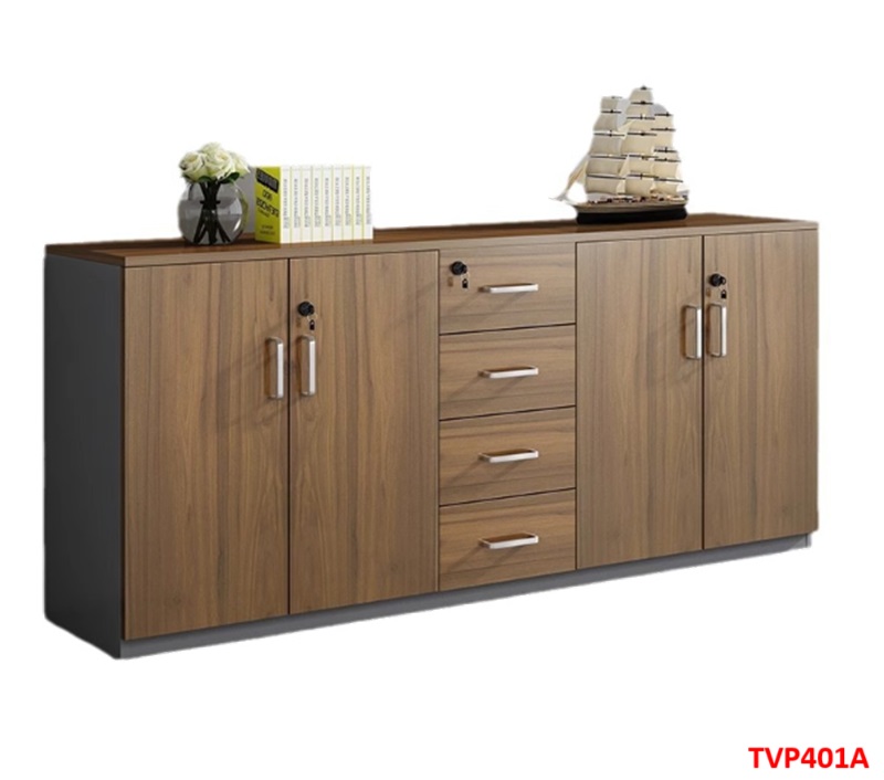 Tủ hồ sơ văn phòng, tủ tài liệu thấp gỗ MDF TVP401A - NỘI THẤT LẮP RÁP VIENDONGADV