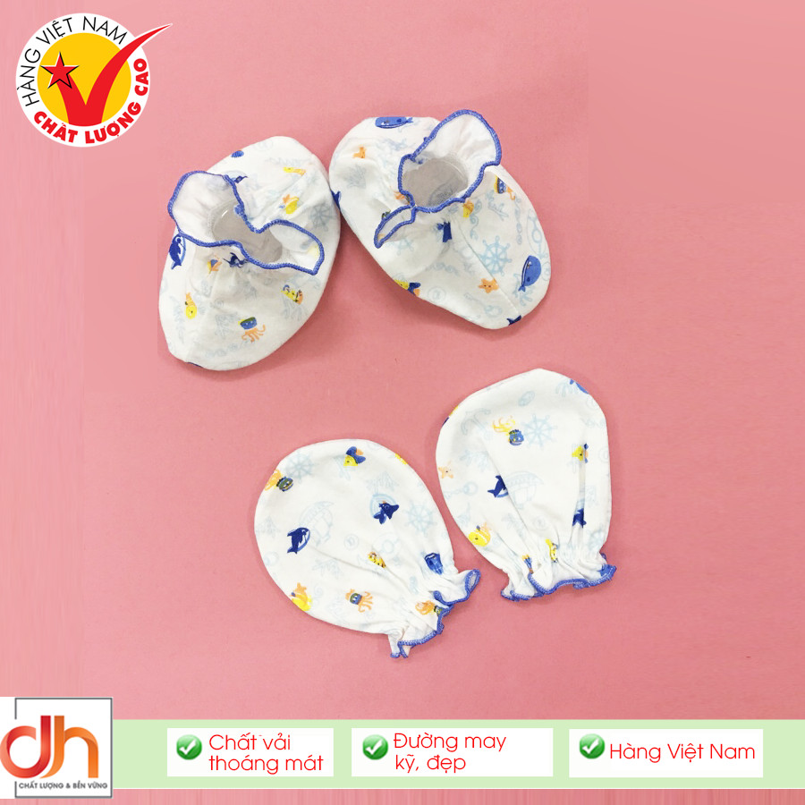 Set 5 bộ bao tay + bao chân sơ sinh JouBaby (SP000147)