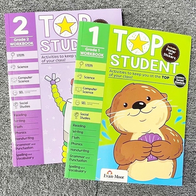 Top Student (Grade Pre-K + K/ Grade 1+2) - Evan Moor + AUDIO | Bản Nhập Khẩu