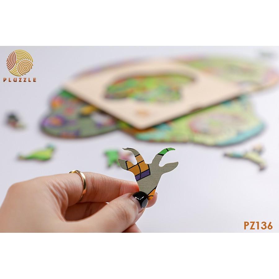 PLUZZLE Bộ xếp hình gỗ thông minh puzzle đồ chơi ghép hình – Tỵ – Con Rắn – PZ136