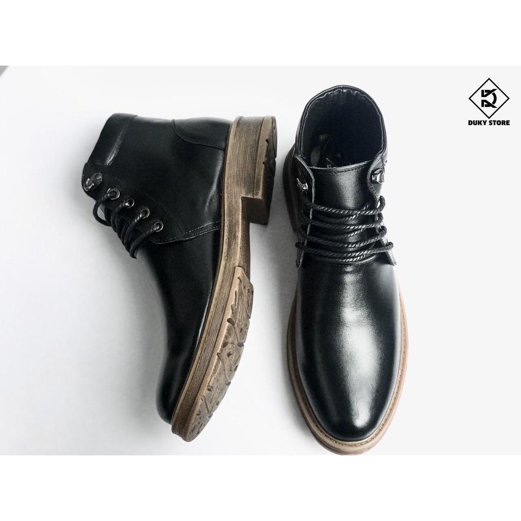 Đốc cổ trung da bò đế nâu phong cách dành cho nam có sẵn - Duky Store