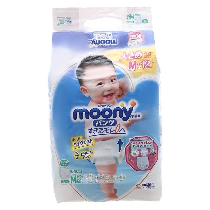 Tã quần Moony size M 58 miếng (cho bé 6 - 12 kg)