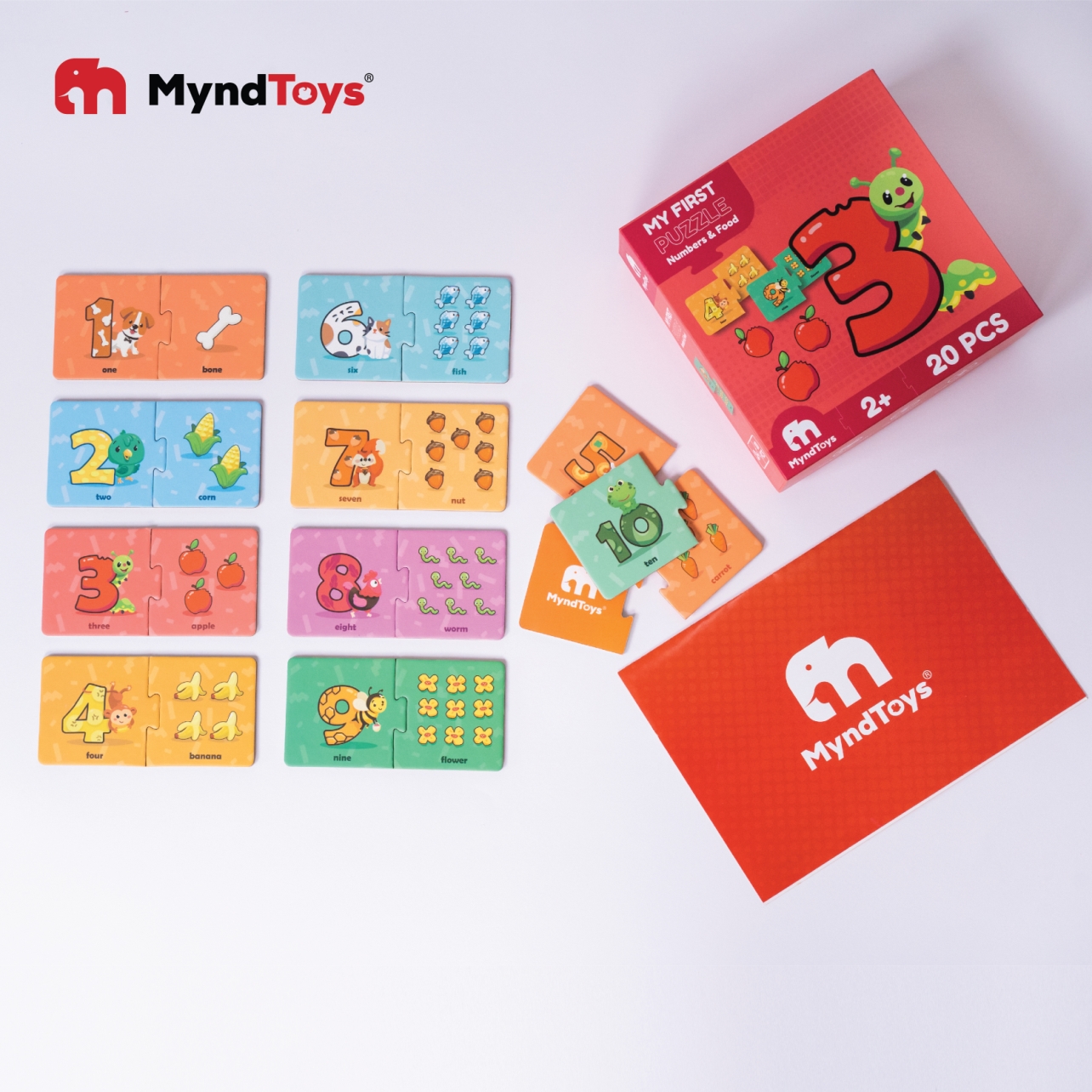 Đồ chơi Giáo dục MyndToys Ghép hình thông minh My First Puzzle – Numbers &amp; Food cho bé từ 2 tuổi