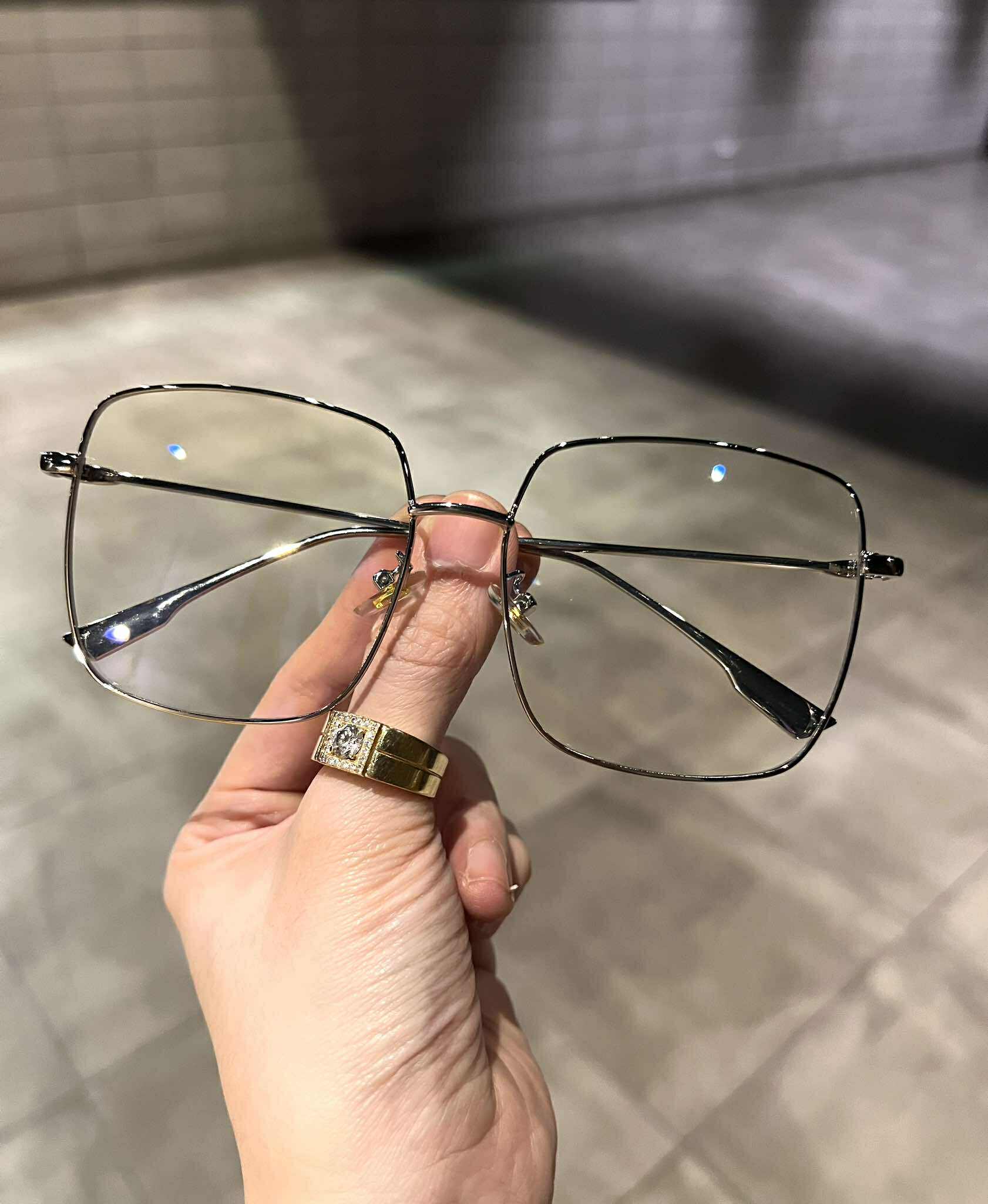 Kính mắt thời trang kim loại ulzzang Korea - Mắt kính chống ánh sáng xanh cao cấp