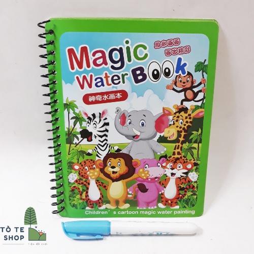 Đồ Chơi Ảo Thuật Tranh Tô Màu Nước Ma Thuật, Magic Water Book,Tranh nước tự xoá đa dạng chủ đề, sách tập tô thần kì cho bé