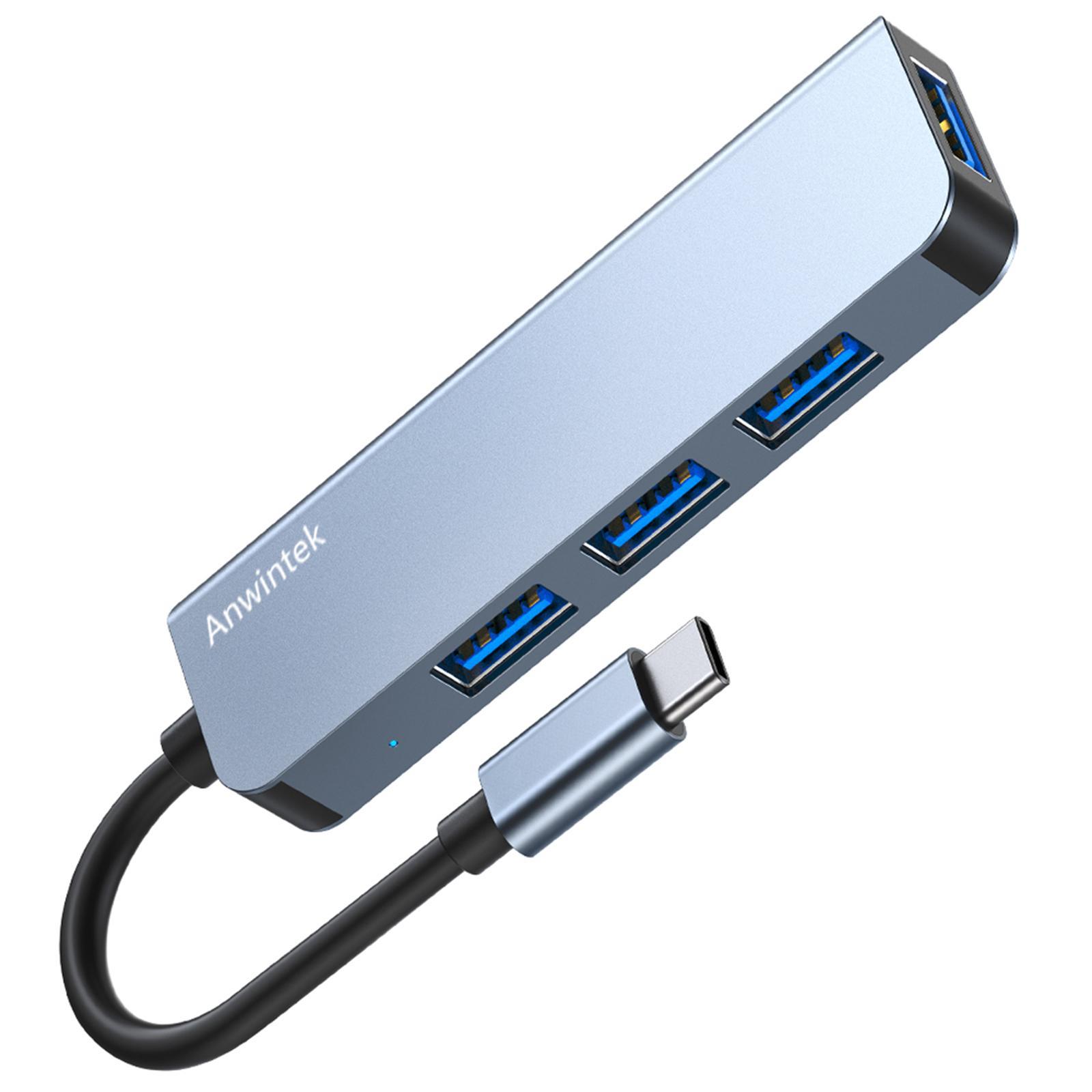 Aluminum Slim to USB 3.0 USB 2.0 4 Port Hub Adapter