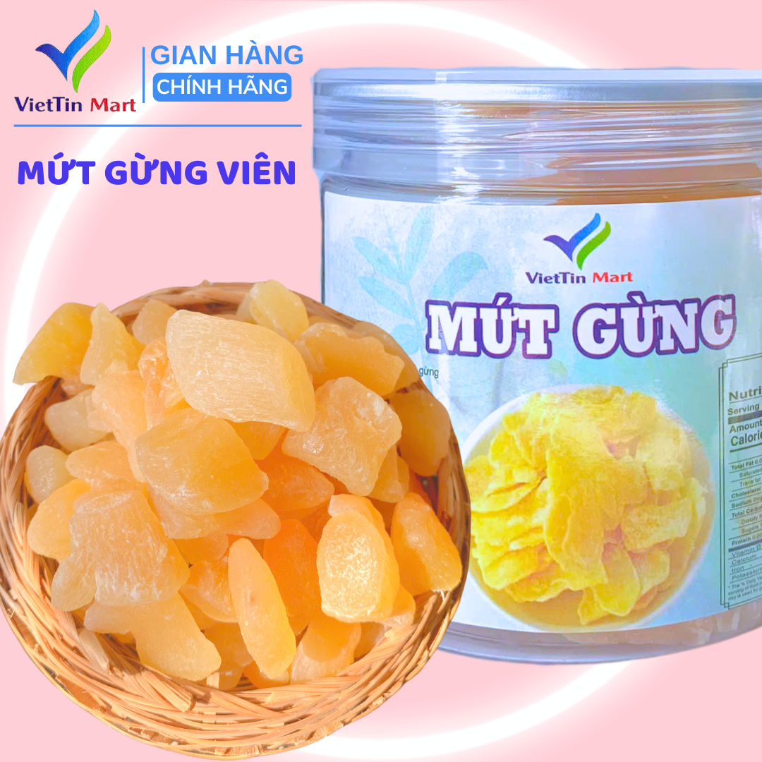 Mứt Gừng Viên Dẻo Ít Ngọt 250g VietTin Mart