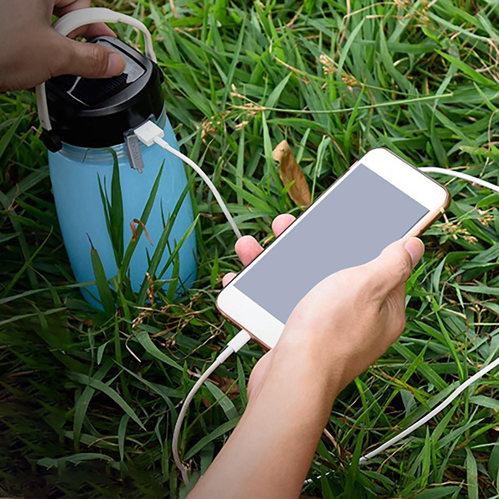 Sports Water Bottle Lantern Camping Lamp for Outdoor Camping Camping Lamp Solar Charging Luminous Water Cup