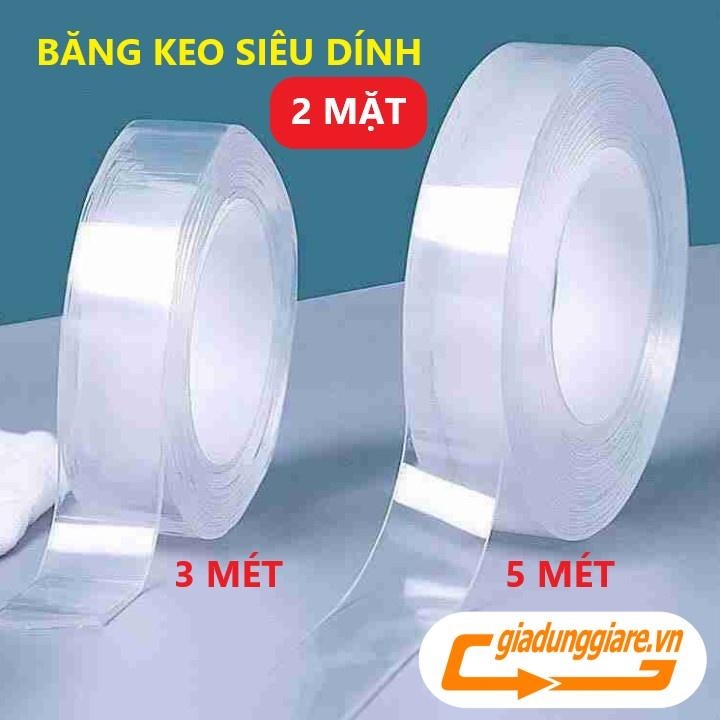 Băng keo siêu dính 2 mặt cuộn keo dán dính cường lực dùng đa năng trên mọi bề mặt - giadunggiare.vn
