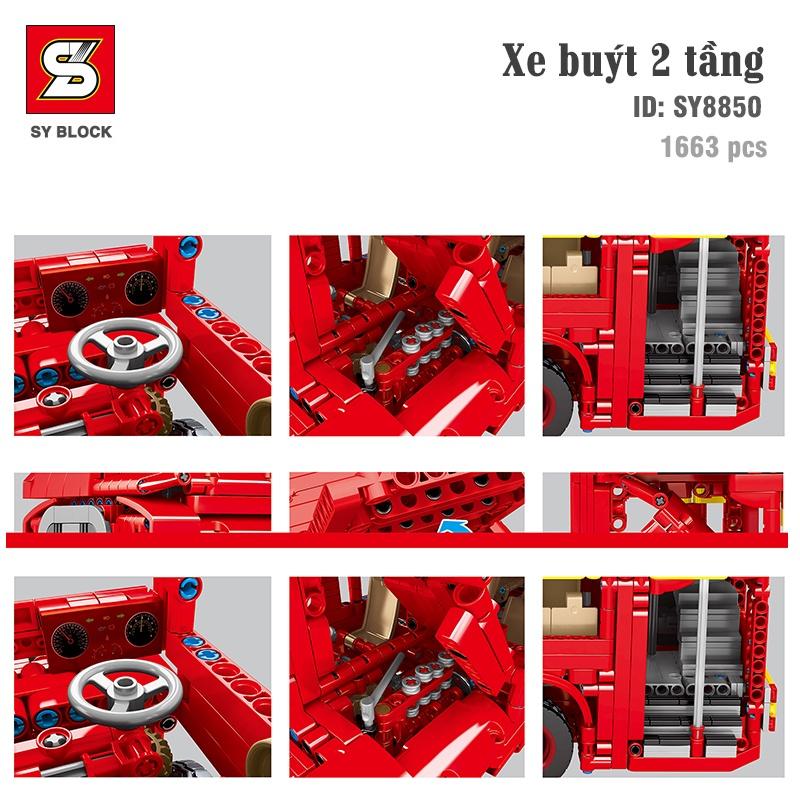 Đồ Chơi Lắp Ráp Điều Khiển Xe Buýt Hai Tầng – SY BLOCK 8850