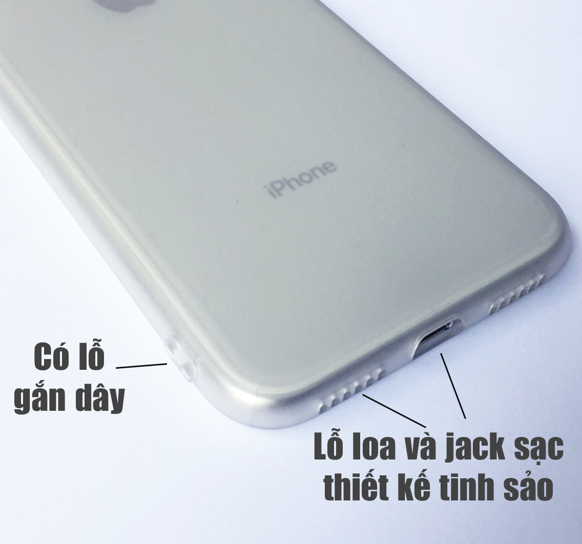 Ốp lưng viền dẻo trong sần nhám trắng dành cho iPhone XS MAX
