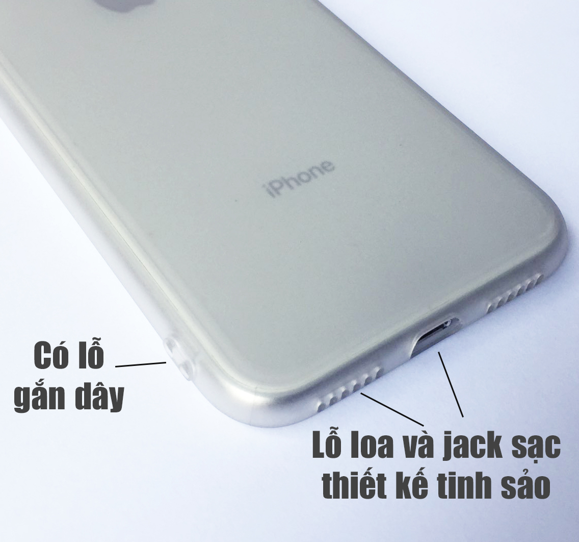 Ốp lưng viền dẻo trong sần nhám trắng dành cho iPhone X vs iPhone XS